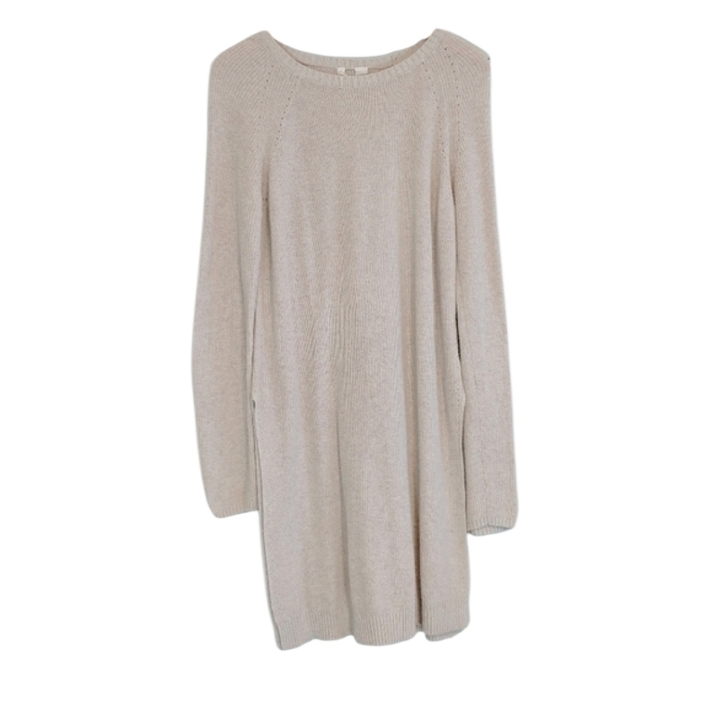 Moth Anthropologie Round Neck Long Sleeves Tunic Sweater Sz L Minimalist Popover